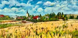 Jindřichov — olej na plátně