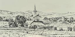 Kresba Jindřichov — kresba na plátně