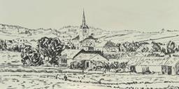 Kresba Jindřichov — kresba na plátně