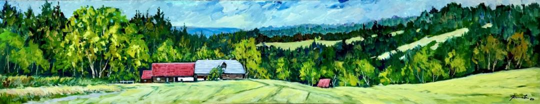 Na Grůni — olej na dřevě