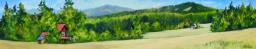 Panorama Visalaje — olej na dřevě