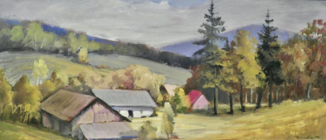 Komora — olej na sololitu