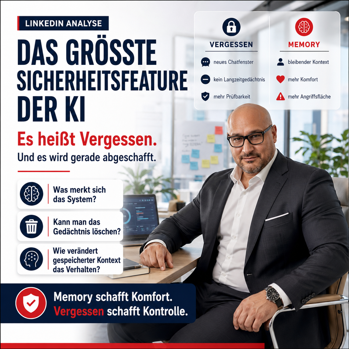 Das größte Sicherheitsfeature der KI hat niemand eingebaut. Es heißt Vergessen. Und es wird gerade abgeschafft.