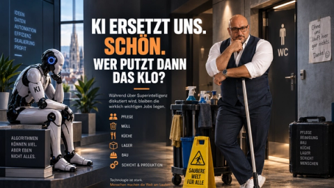 KI ersetzt uns. Schön. Wer putzt dann das Klo?