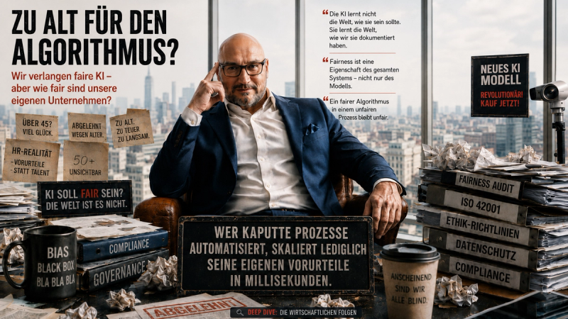 Zu alt für den Algorithmus?  Wir verlangen faire KI – aber wie fair sind unsere eigenen Unternehmen?