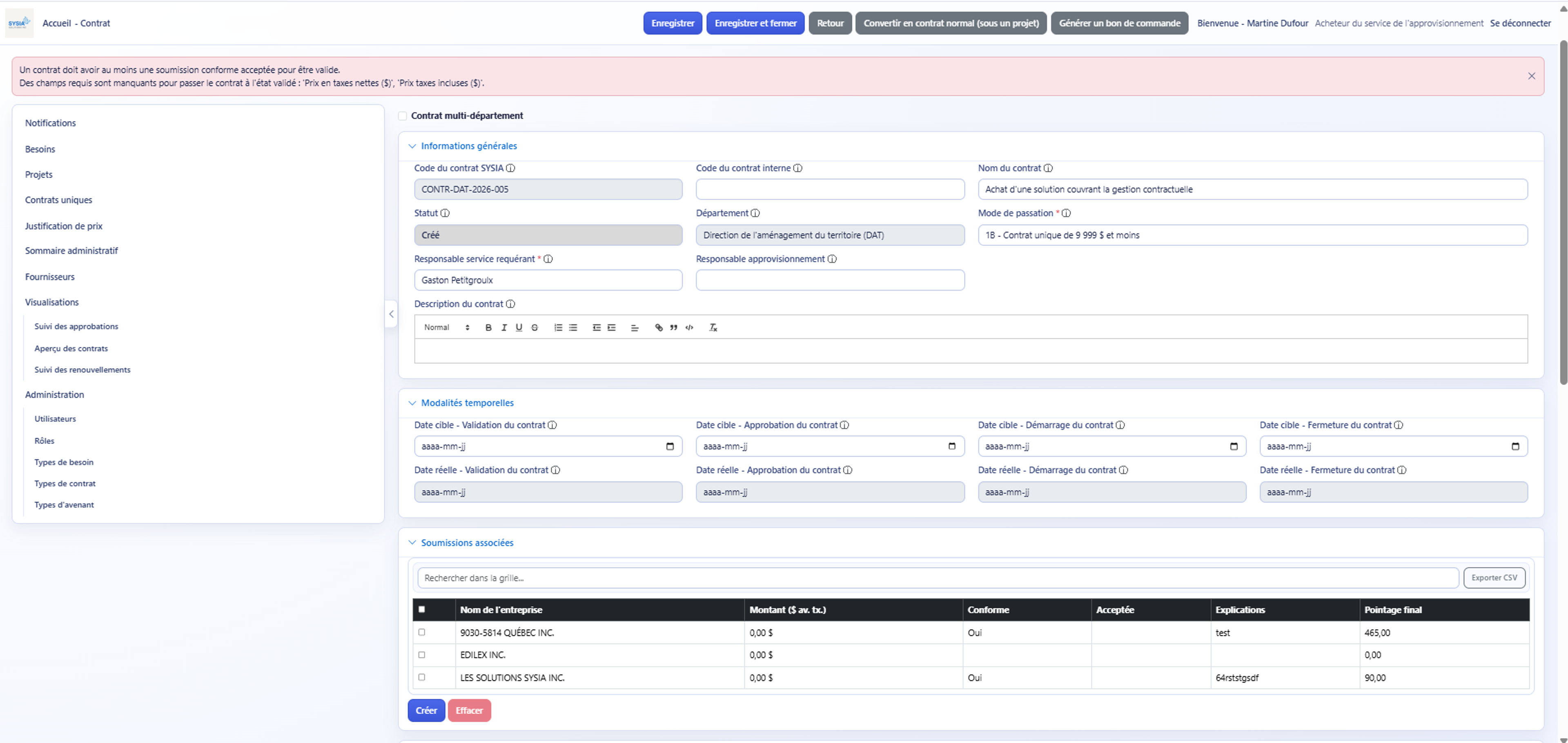 Automatisations et validations en temps réel