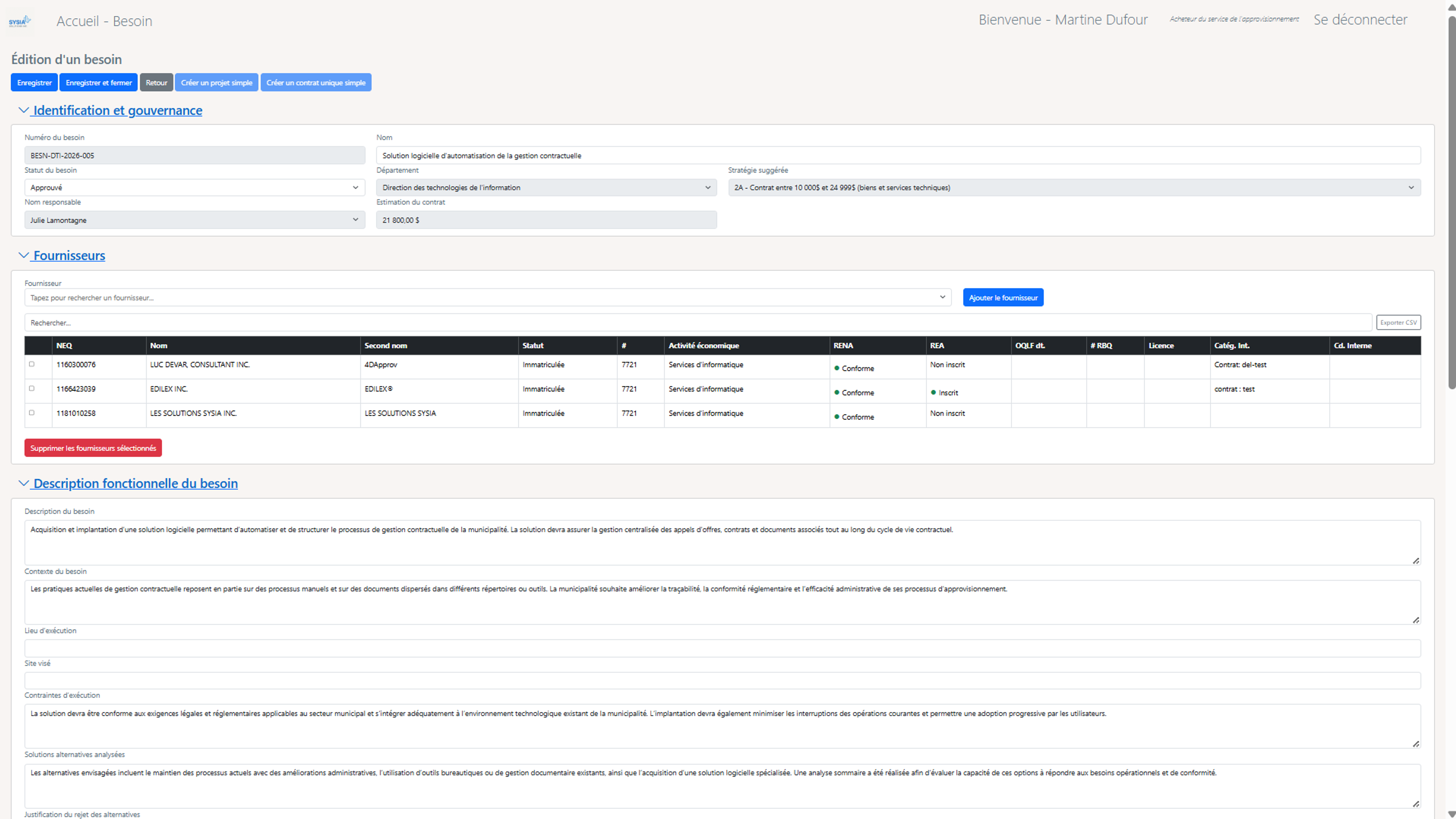 Prise de besoin structurée et intelligente