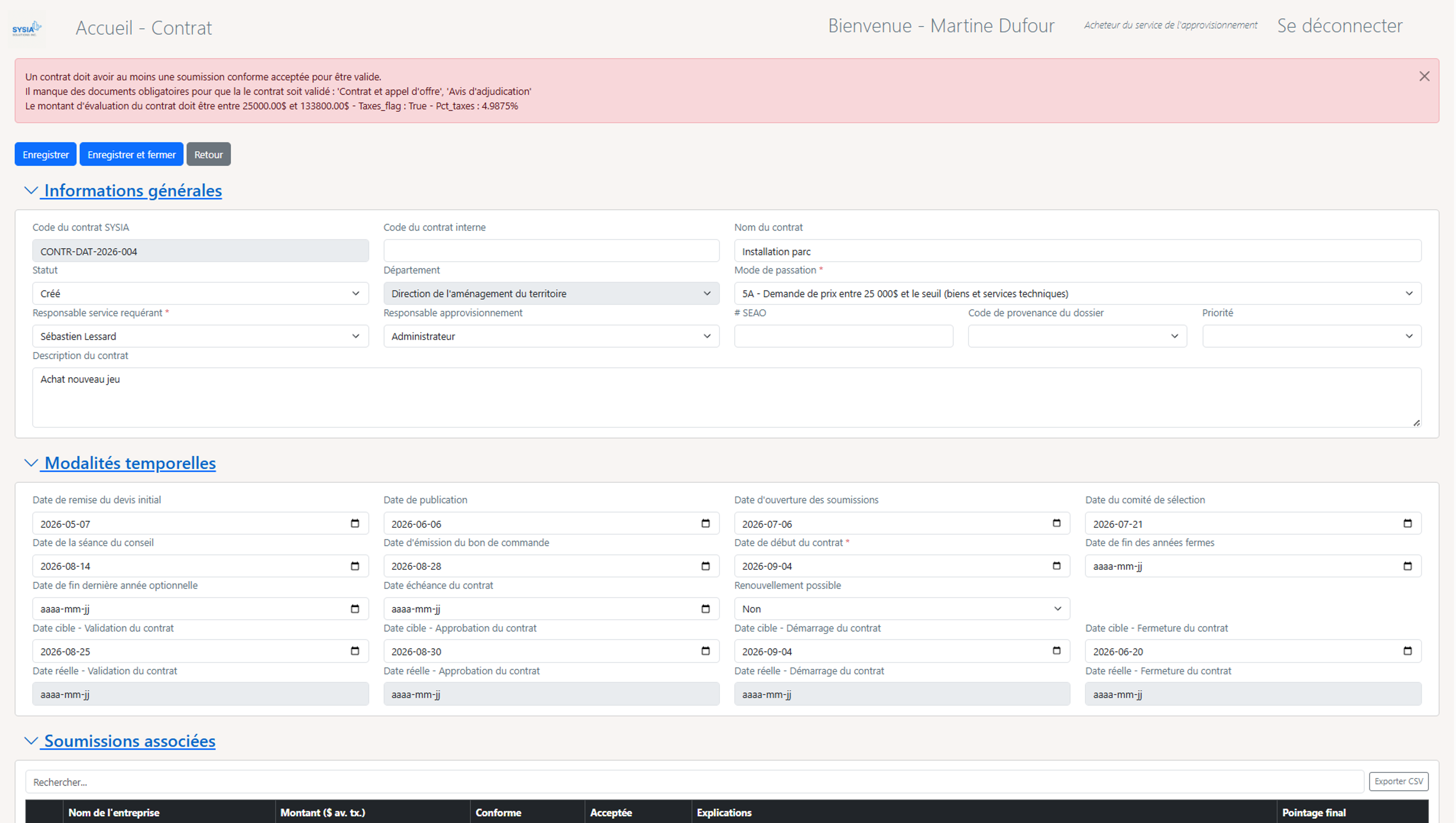 Automatisations et validations en temps réel