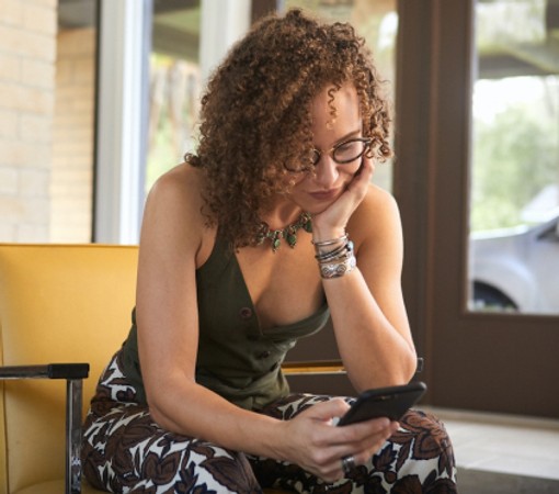 scrolling on a smartphone