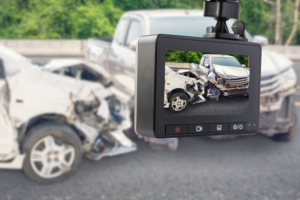 Dashcam recording car crash showing how video evidence can support a personal injury claim
