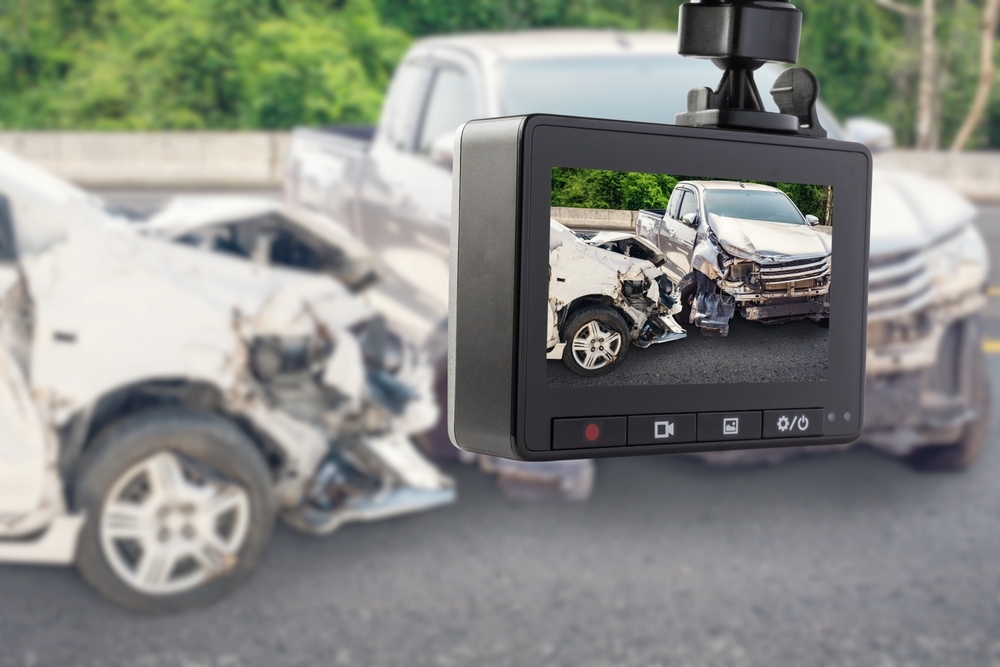Image Dashcam recording car crash showing how video evidence can support a personal injury claim