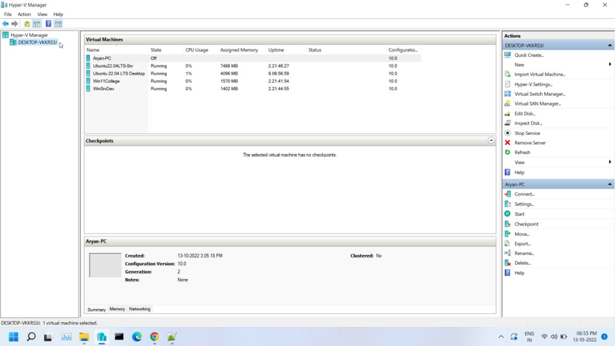 Hyper V Manager
