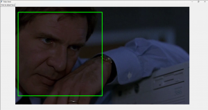 An example of the Haar Cascades face detection algorithm in action, detecting a face from a given video
