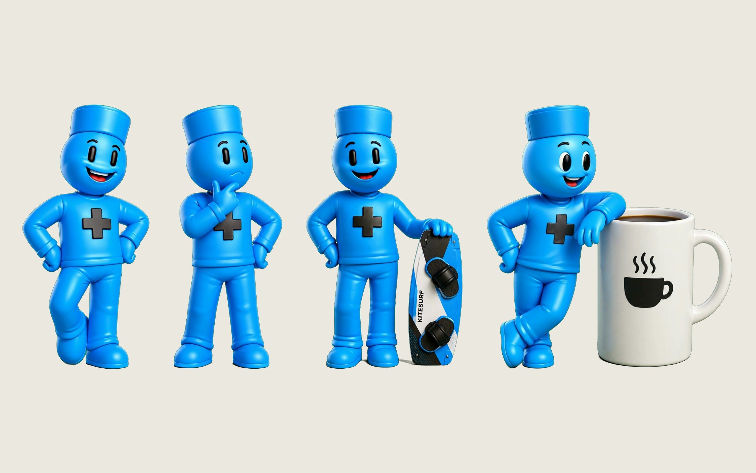 One mascot, a series of situations, a single art direction