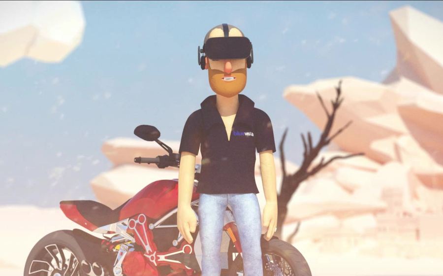 « Un monde virtuel », création originale du studio : personnage, décor et accessoires entièrement modélisés.