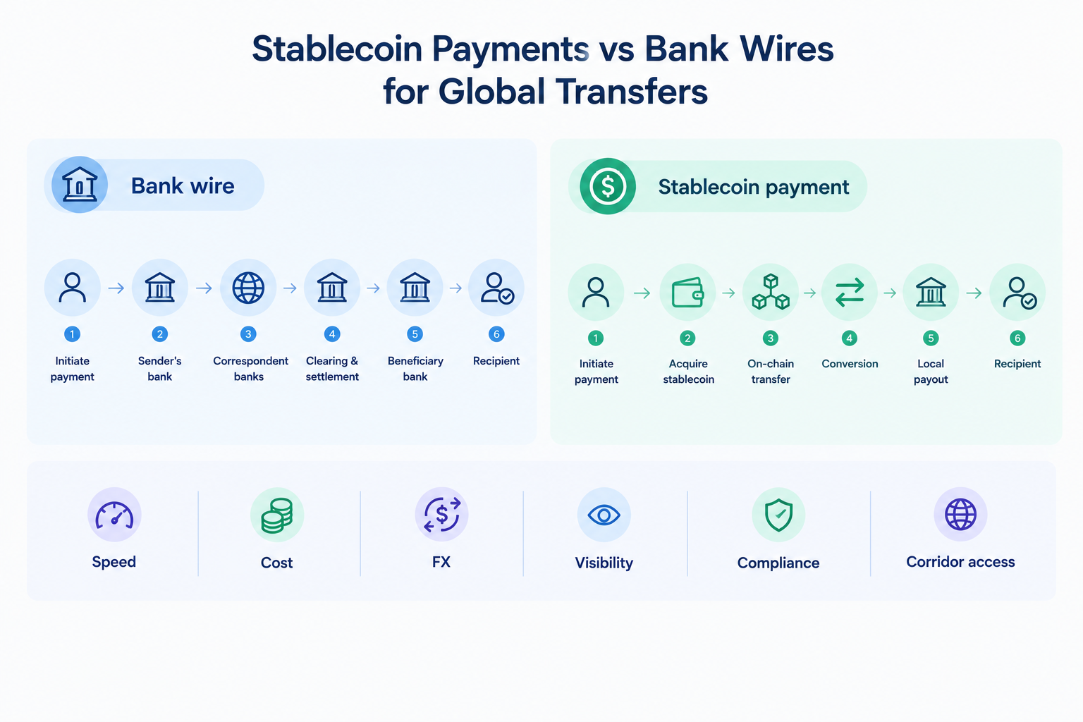Stablecoin payments vs bank wires - Fuze Business 