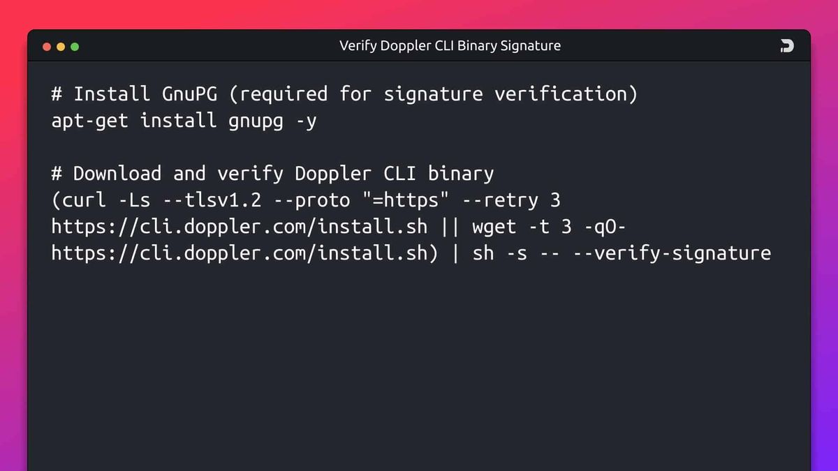 Verify Doppler CLI Binary for Install Script