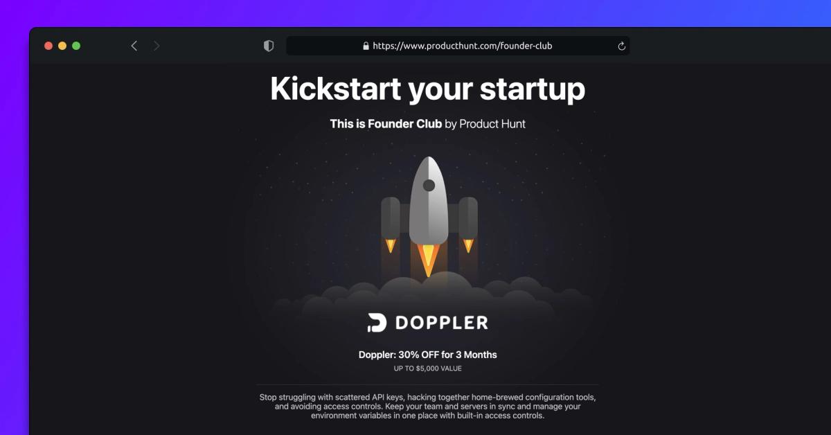 Doppler 30% Off First 3 Months in Partnership with Founder Club