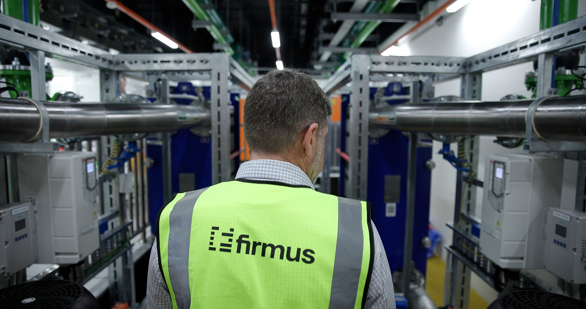 Firmus employee inside a computing facility