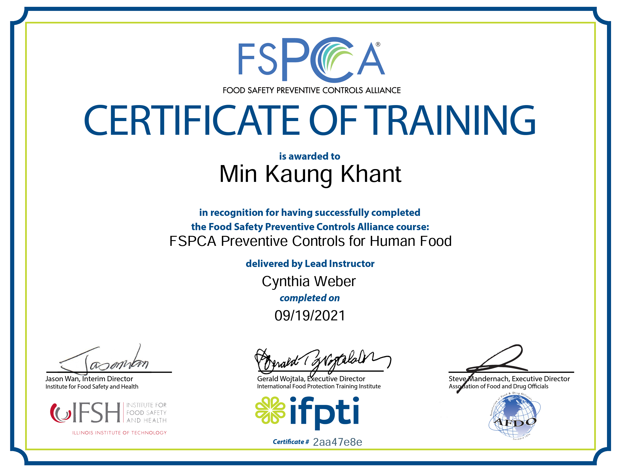 FSPCA Preventive Controls (Human Food)
