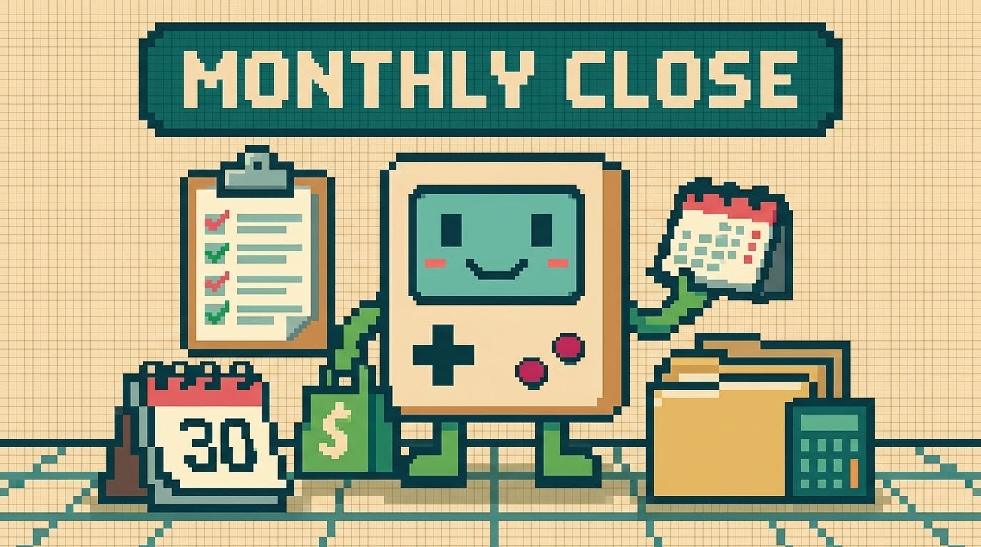 Illustration showing monthly bookkeeping checklist concepts — Monthly Bookkeeping Checklist for Shopify Stores by Ottit