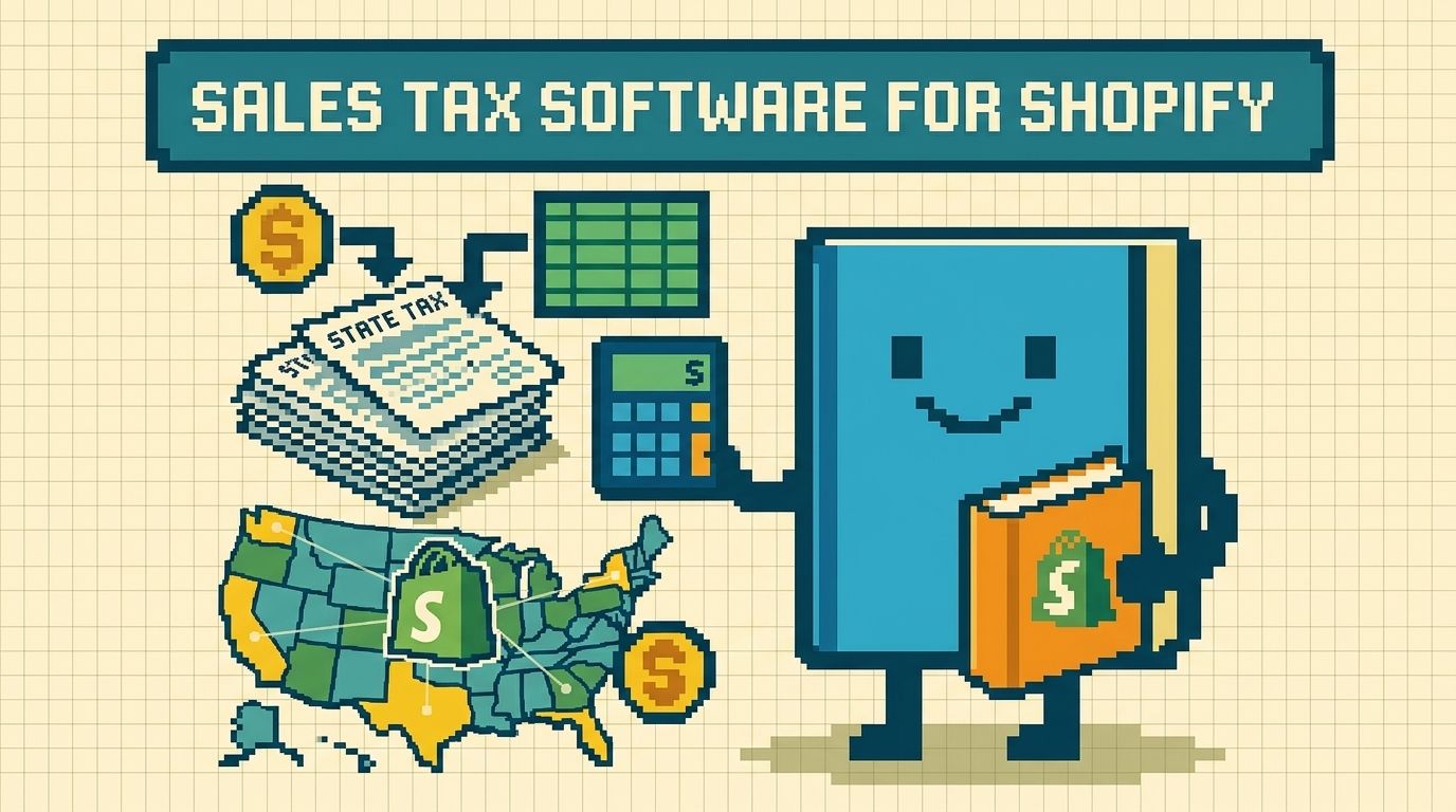 Illustration showing sales tax software for ecommerce concepts — Sales Tax Software for Ecommerce A Shopify Teardown by Ottit