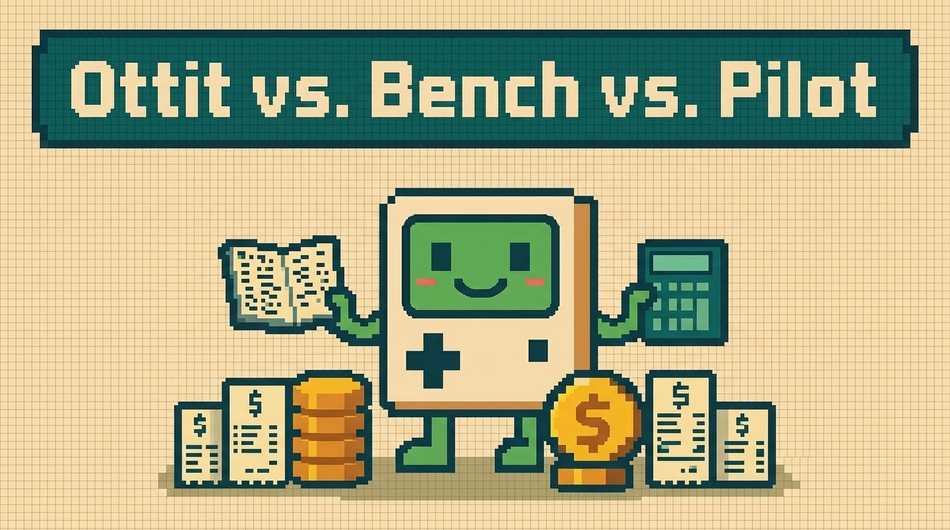 Illustration showing best shopify bookkeeping for $1m brands concepts — Best Shopify Bookkeeping for $1M Brands Ottit vs Bench vs Pilot by Ottit