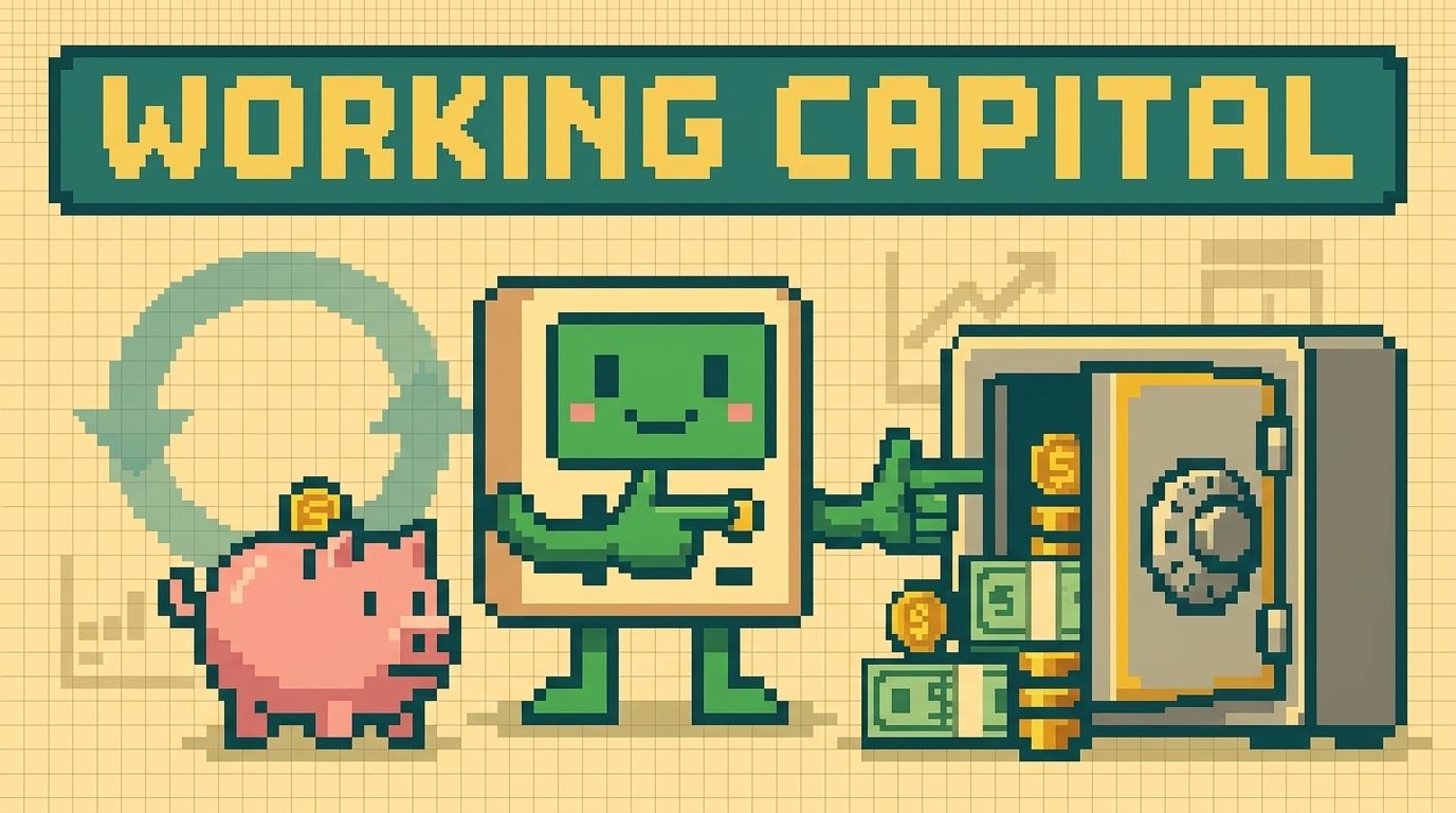 Illustration showing working capital concepts — Working Capital for Shopify Brands The Real Playbook by Ottit