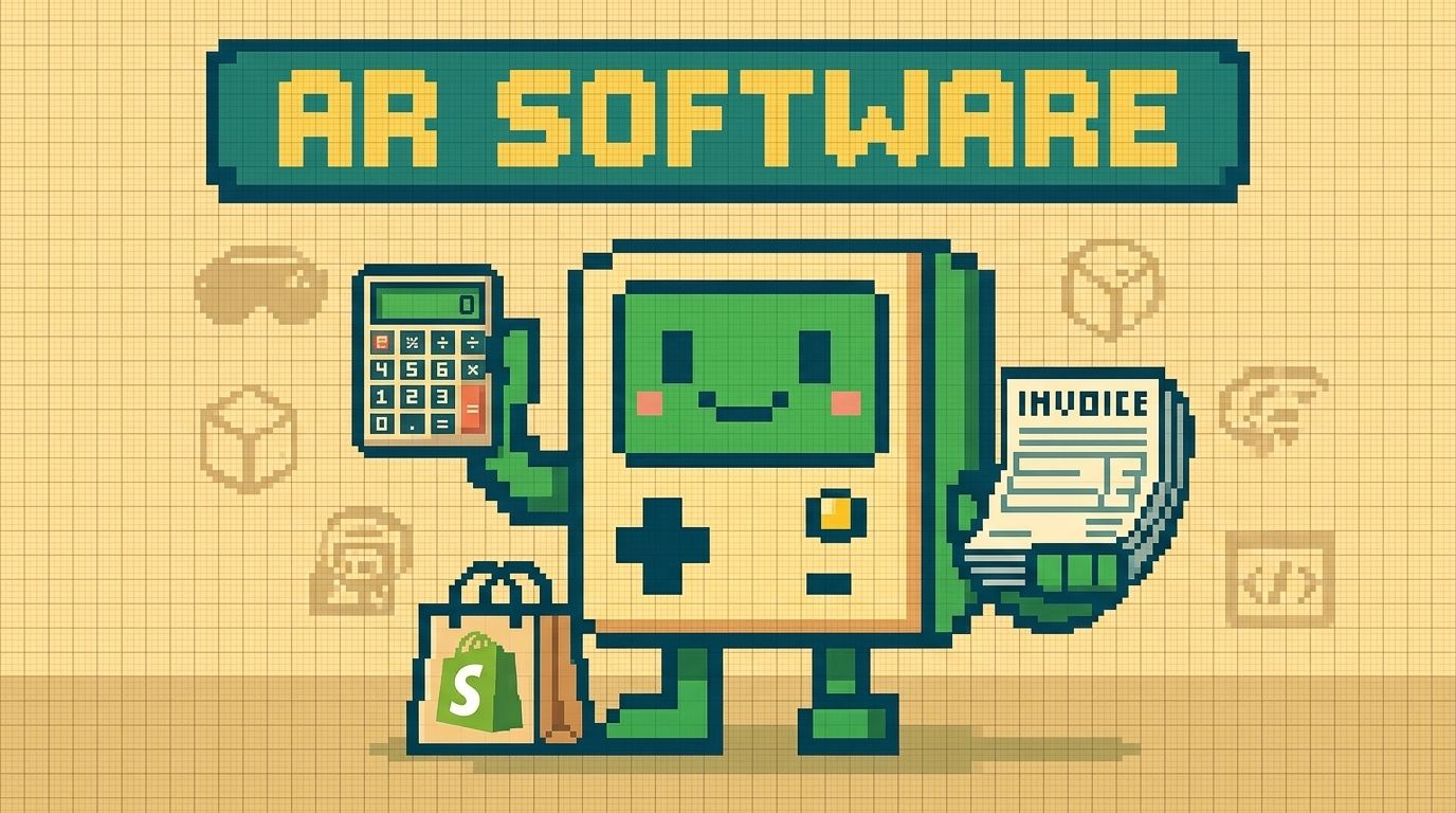 Illustration showing accounts receivable management software concepts — Accounts Receivable Management Software for Shopify by Ottit