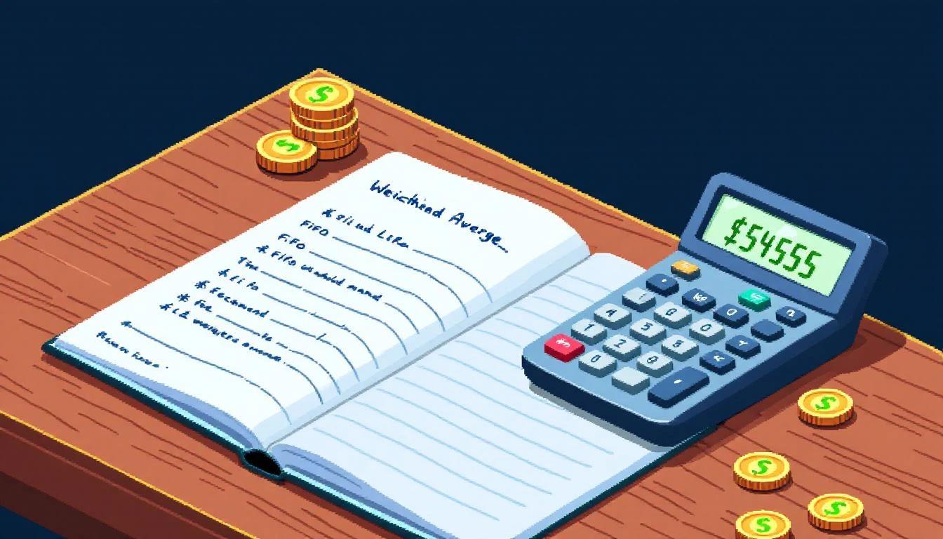 Shopify Inventory Accounting Methods: FIFO, LIFO, and Weighted Average - pixel art illustration