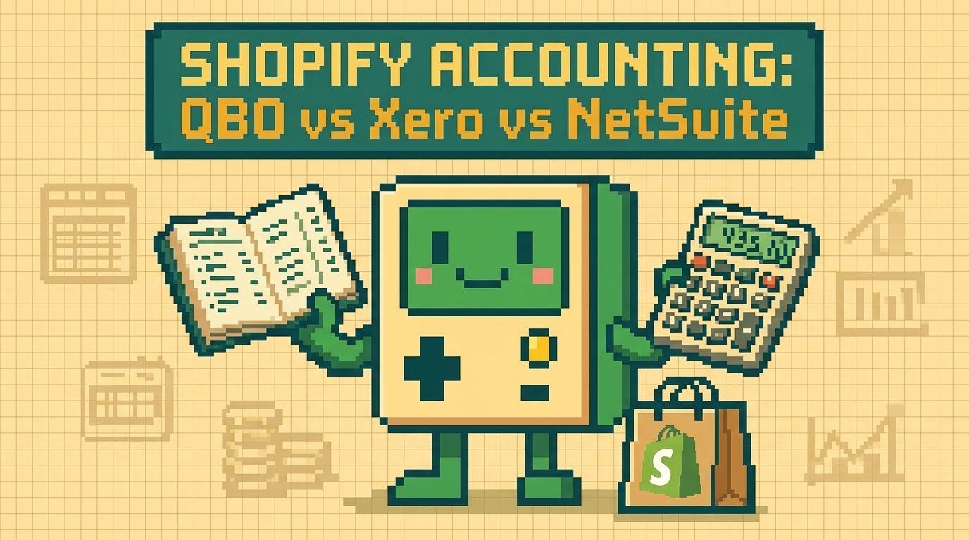 Illustration showing ecommerce accounting software concepts — Ecommerce Accounting Software QBO vs Xero vs NetSuite by Ottit