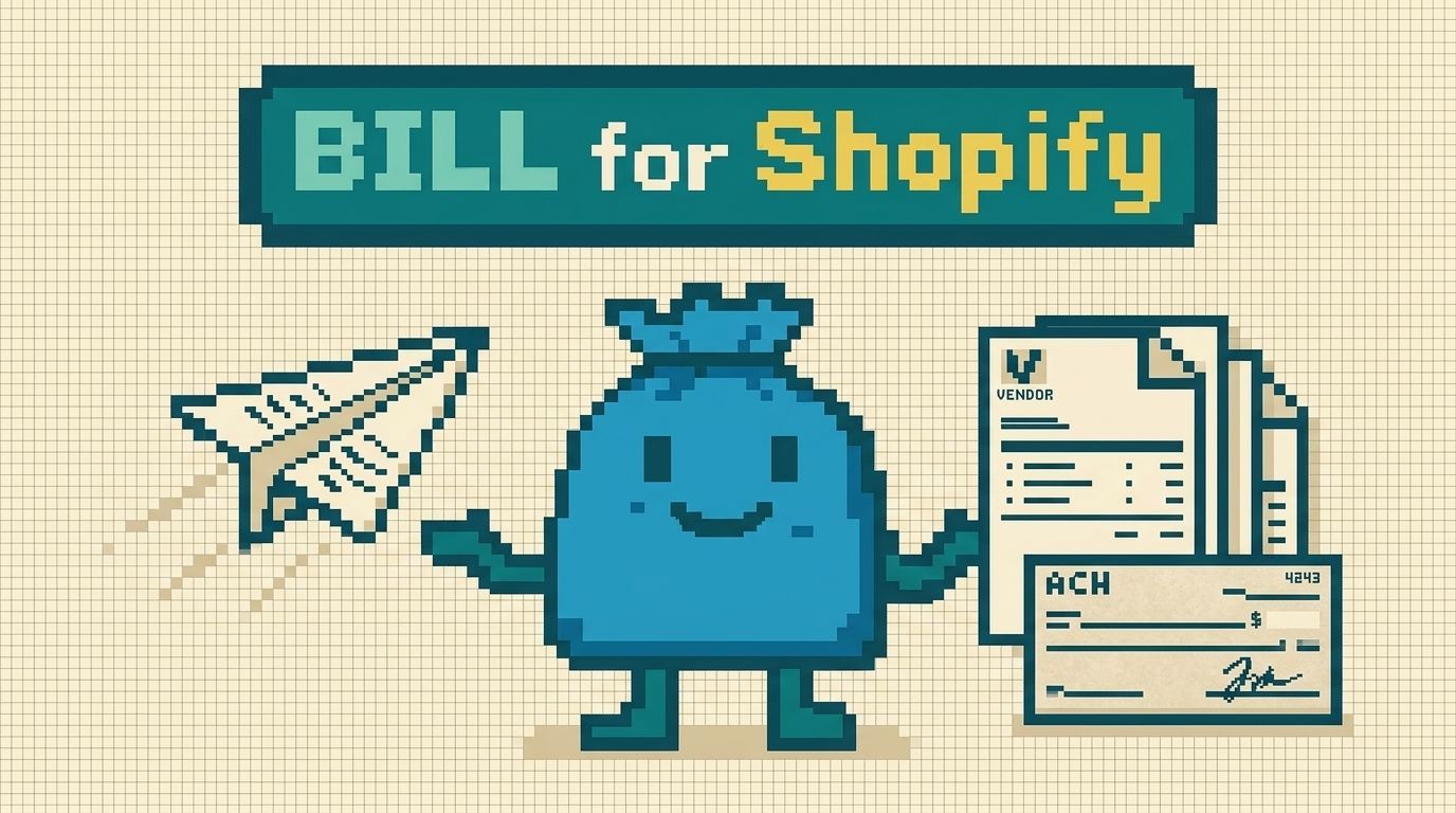 Illustration showing accounts payable automation concepts — BILL Accounts Payable Automation for Shopify Brands by Ottit