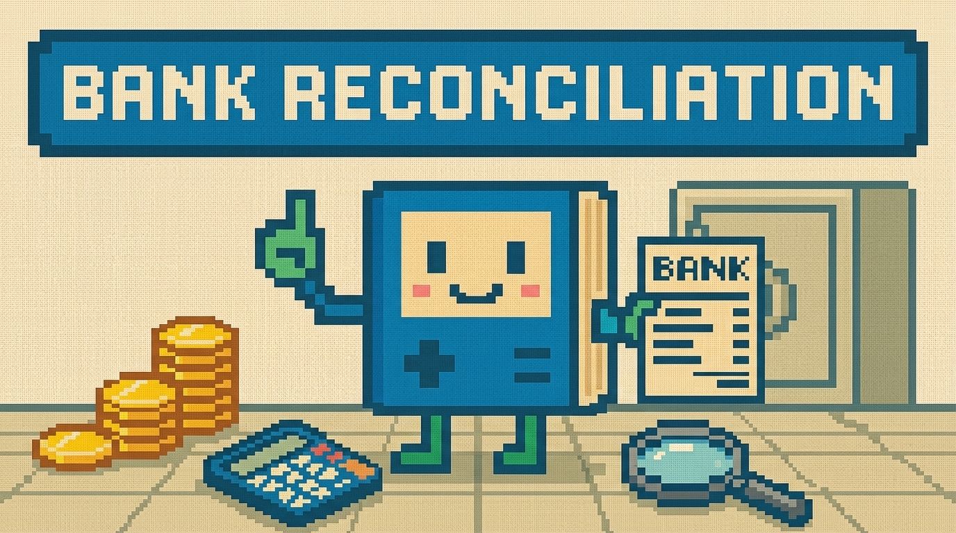 Illustration showing bank reconciliation concepts — Bank Reconciliation for Shopify Brands The Real Playbook by Ottit