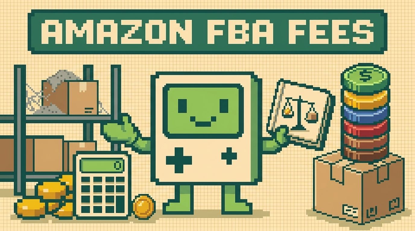 Illustration showing amazon fba fees concepts — Amazon FBA Fees The Shopify Seller's Unit Economics Guide by Ottit