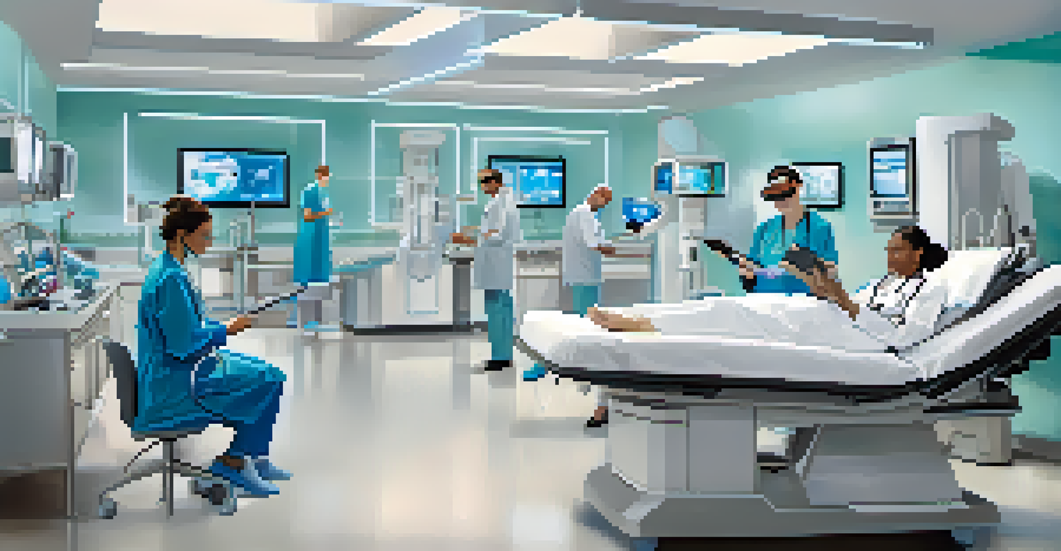 Healthcare professionals utilizing advanced technology in a modern hospital to enhance patient-centered care.