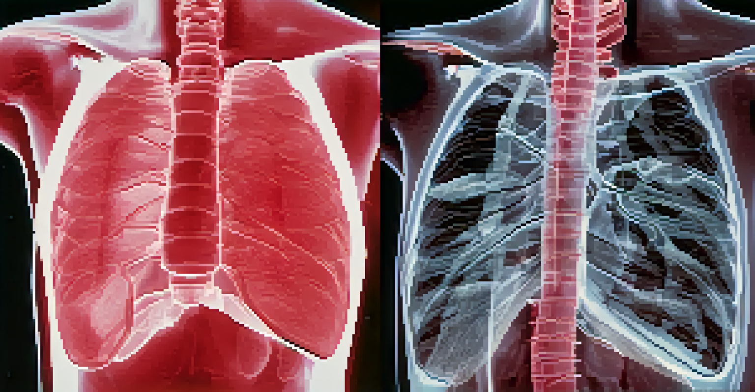A comparison of a dull X-ray image and a vibrant X-ray enhanced with a contrast agent, highlighting the difference in clarity.
