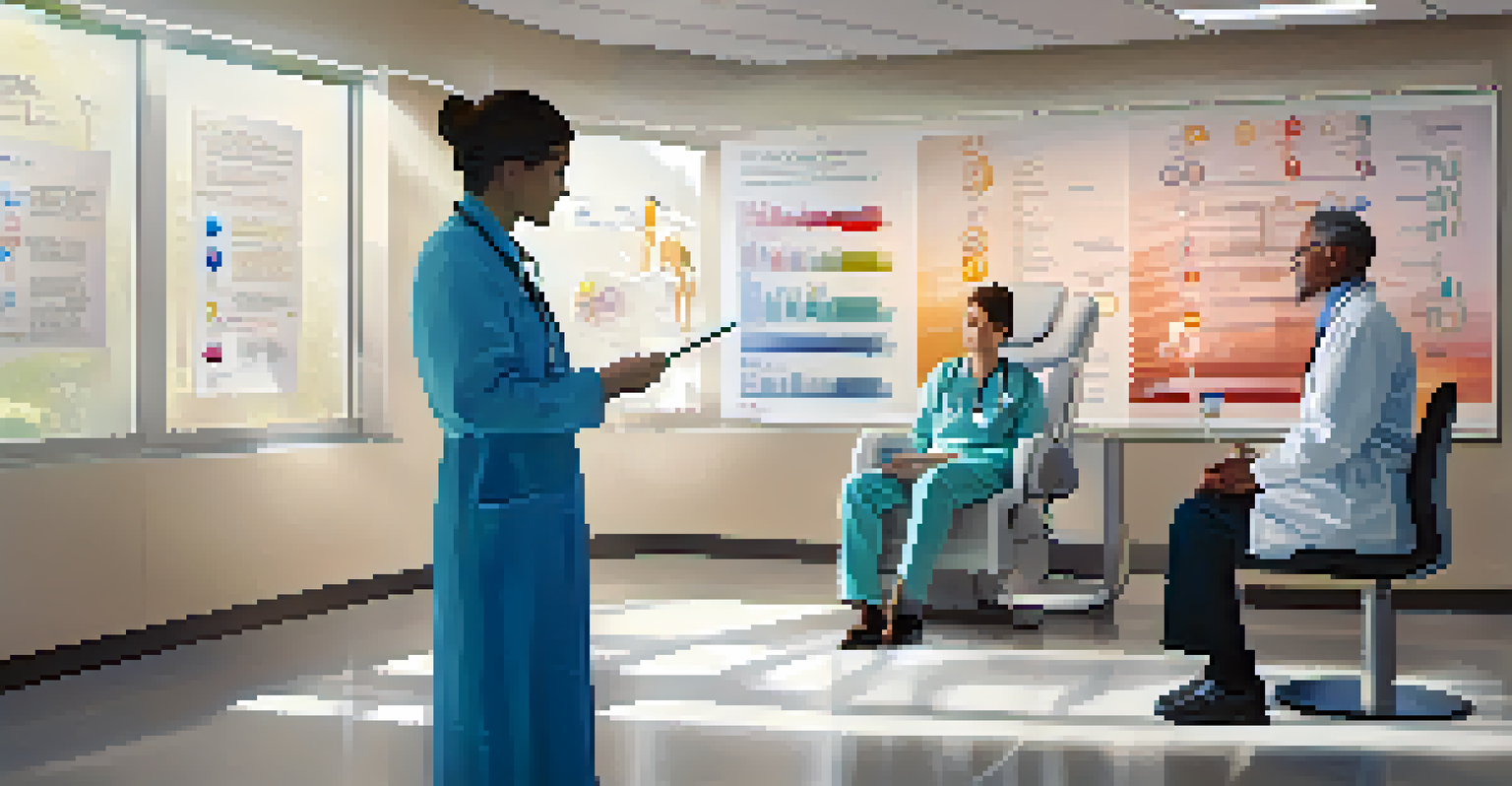 A doctor explaining pharmacogenomic test results to a patient in a modern healthcare setting.