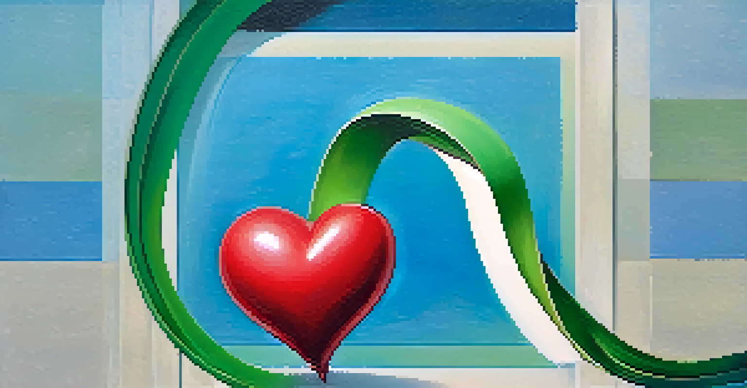 An artistic representation of a heart and kidney intertwined with a ribbon symbolizing organ donation.