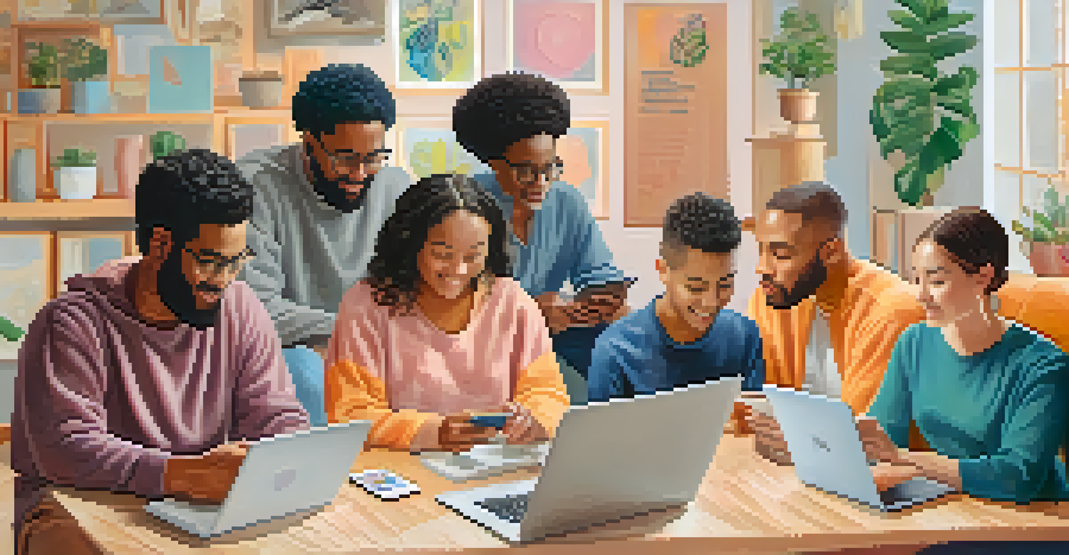 A collage showing people using technology for mental health support, including video therapy and mindfulness apps.