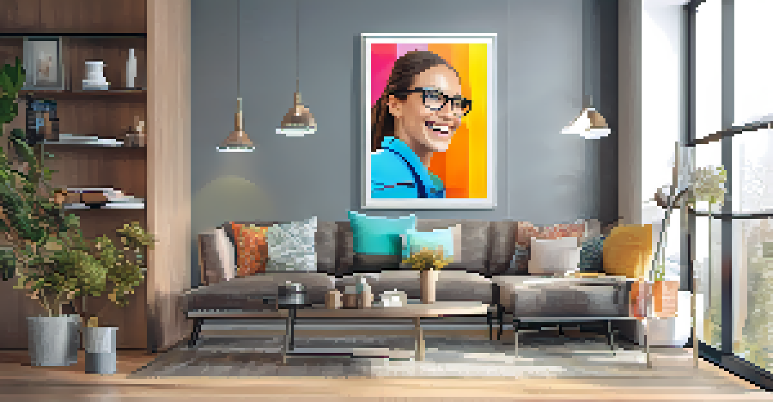 A health coach and client celebrating success with a trophy in a vibrant motivational setting.