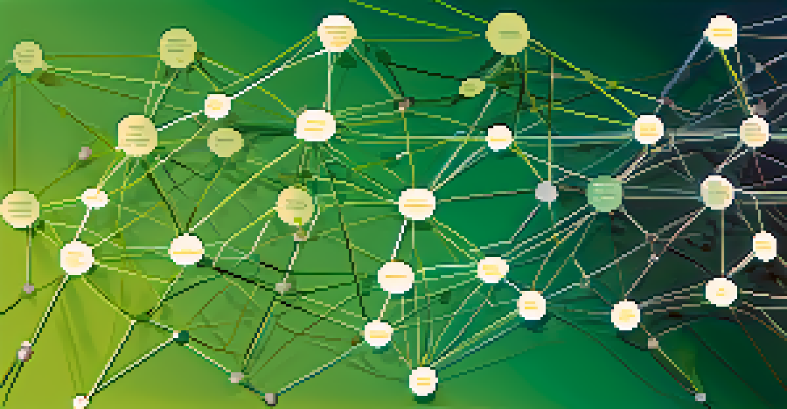 An abstract image depicting interconnected lines and nodes illustrating health factors in a cohort study, set against a blue and green gradient background.