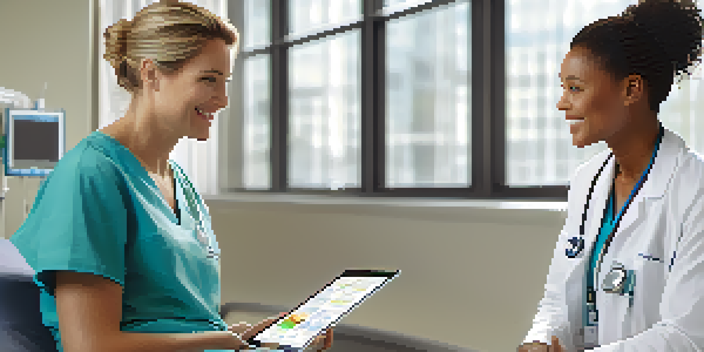 A doctor discussing patient information with a patient in a modern hospital room, showcasing a collaborative healthcare environment.