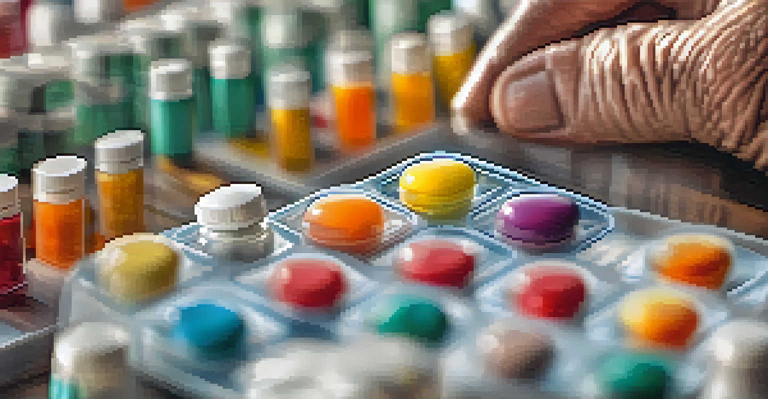Close-up of a COPD patient's hands holding a medication organizer, emphasizing health management.