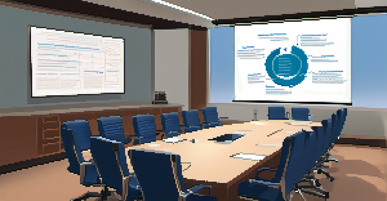 Professionals engaged in discussion at a round table in an ethical review board meeting room.