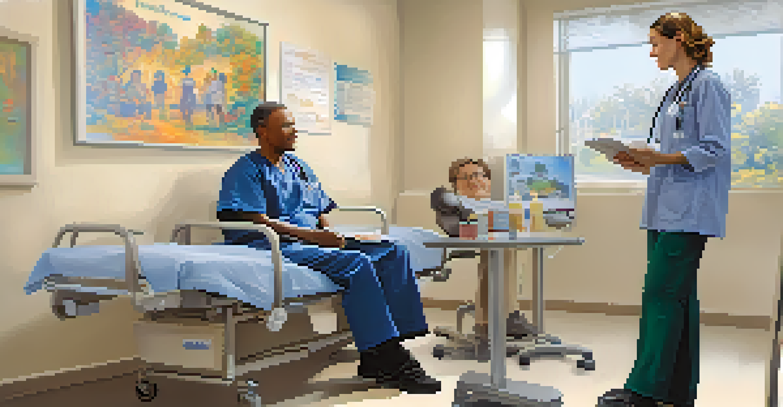 A healthcare provider explaining treatment options to a patient in a clinic.