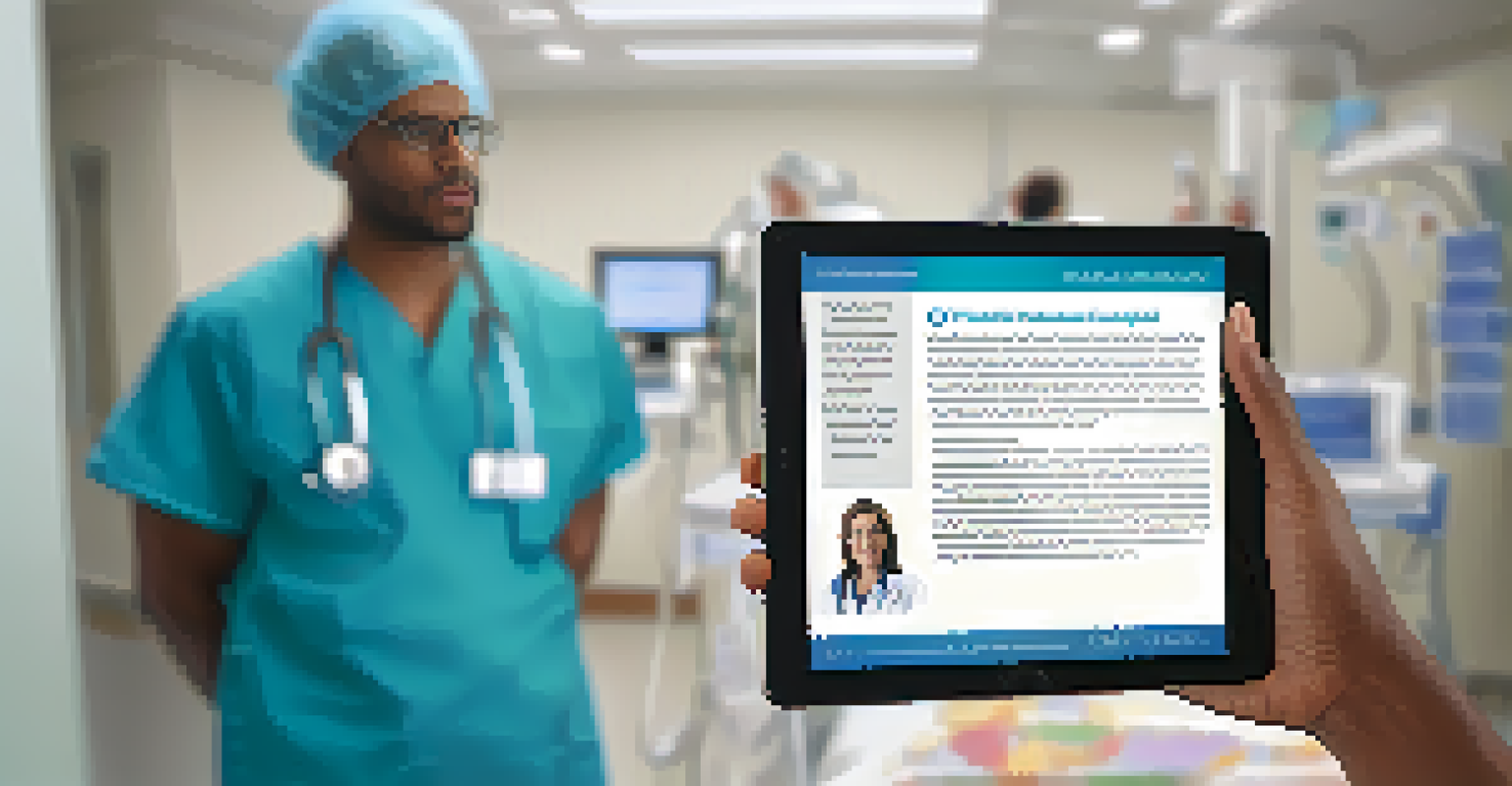A digital tablet displaying information about informed consent in a healthcare setting.