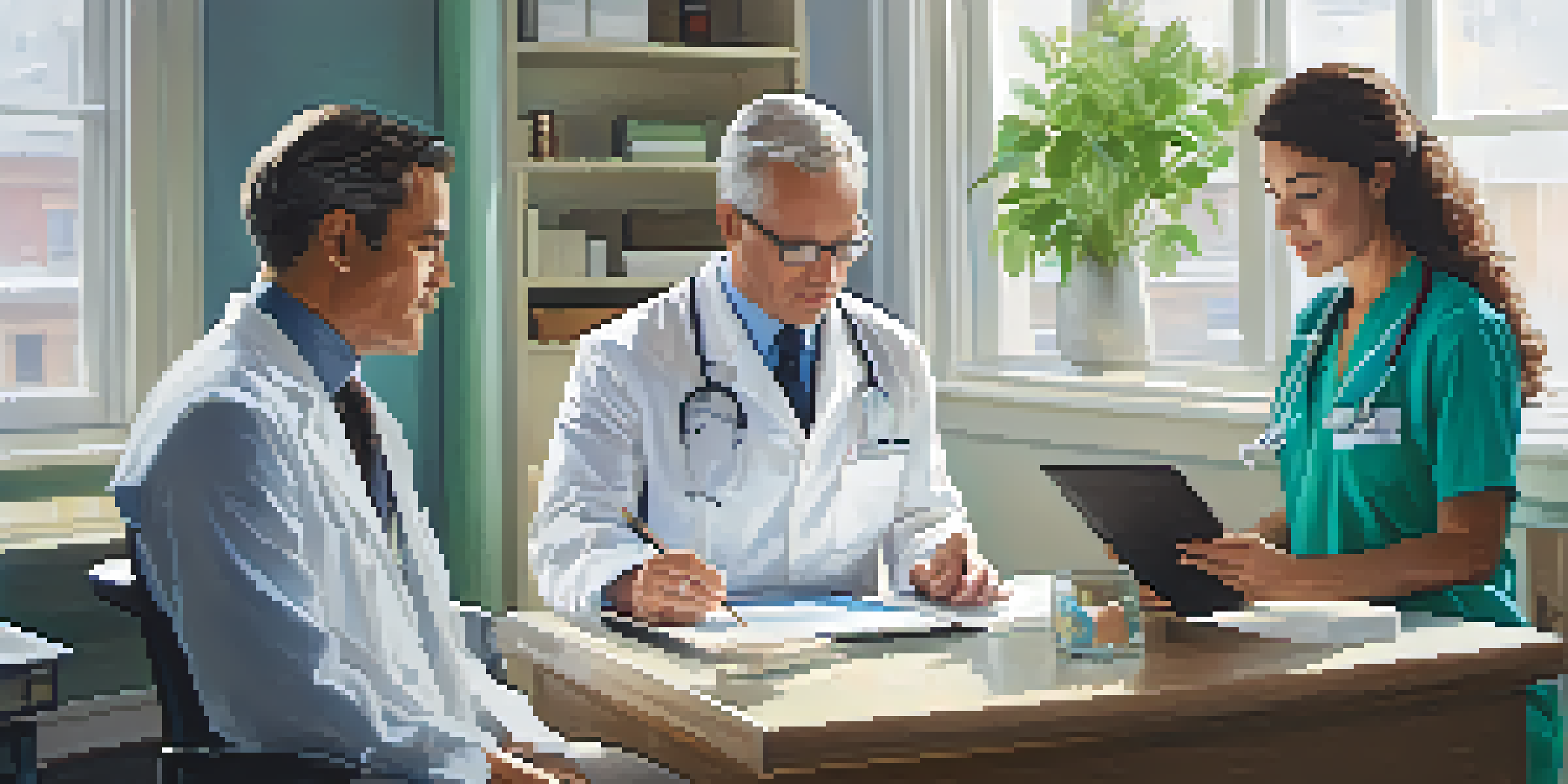 A healthcare provider discussing hormone levels with a patient in a bright office setting.