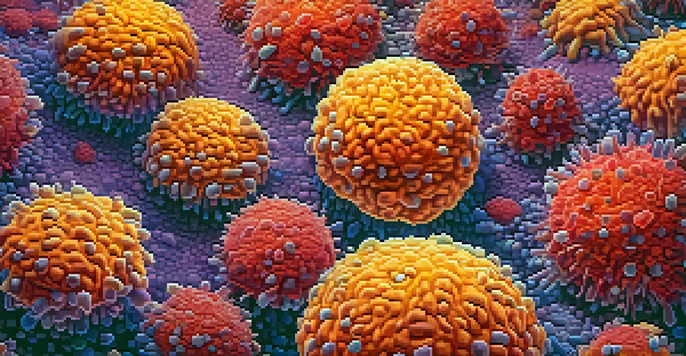 An artistic depiction of various immune cells, like macrophages and neutrophils, portrayed as vigilant guardians within the human body, surrounded by skin and mucous membranes.