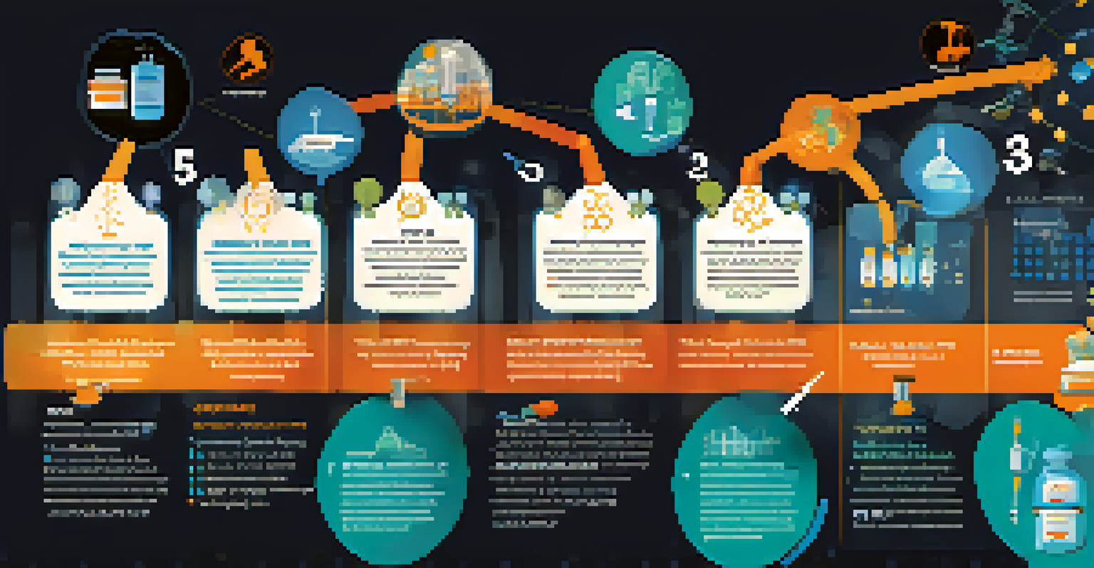 An infographic illustrating the steps of mRNA vaccine development, with colorful icons and labels.
